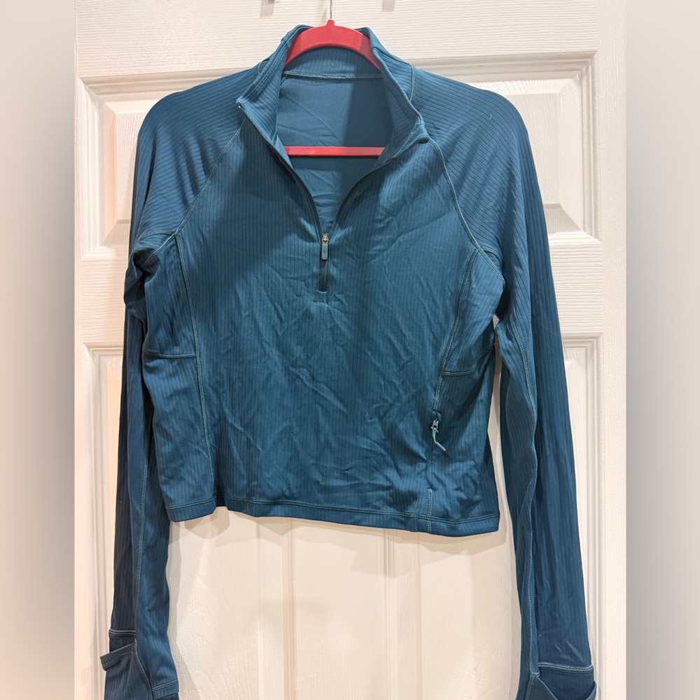 It's Rulu Ribbed Cropped Half Zip - Picture 2 of 3